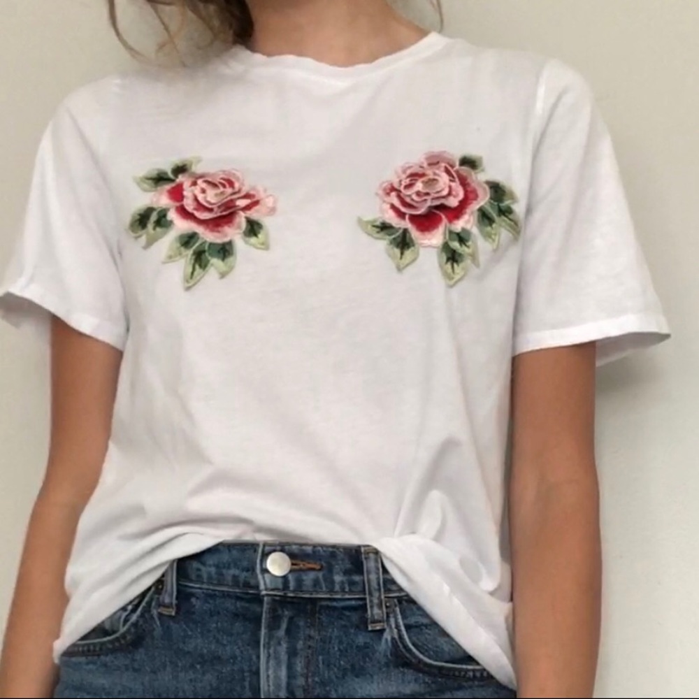 H&M EMBROIDERED T-SHIRT
